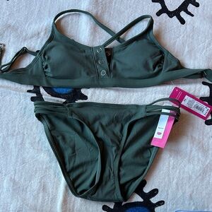 Xhilaration Dark Green Bikini Set